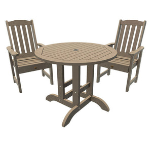 Springville 3pc Round Dining Set Dining Set Woodland Brown