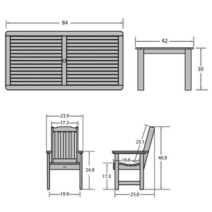 Springville 7pc 42x84 Dining Set Dining Set