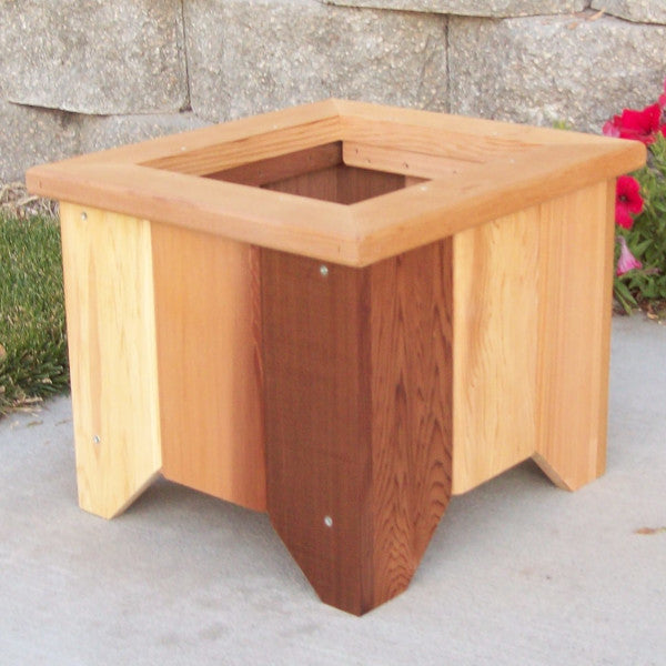 Square Cedar Planter Planters Box #1 / Cedar Stain