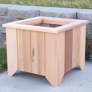 Square Cedar Planter Planters Box #1 / Unstained