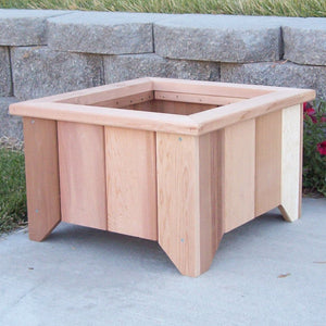 Square Cedar Planter Planters Box #4 / Unstained
