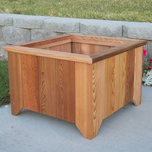 Square Cedar Planter Planters Box #5 / Cedar Stain
