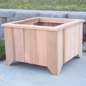 Square Cedar Planter Planters Box #5 / Unstained