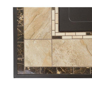 Square Marble Tile Top Fire Pit Fire Pits