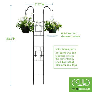 Square-On-Squares Double Pole Trellis Pole Trellis