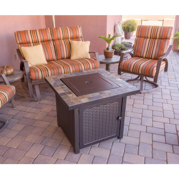 Square Slate Tile Top Fire Pit Fire Pits