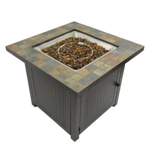 Square Slate Tile Top Fire Pit Fire Pits