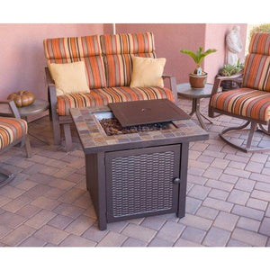 Square Slate Tile Top Fire Pit Fire Pits