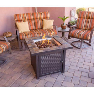 Square Slate Tile Top Fire Pit Fire Pits