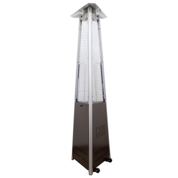 Tall Commercial Natural Gas Triangle Glass Tube Patio Heater In Bronze Patio Heater