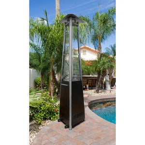 Tall Commercial Natural Gas Triangle Glass Tube Patio Heater In Bronze Patio Heater