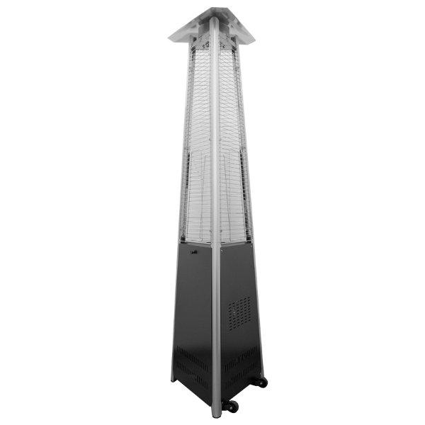 Tall Commercial Triangle Glass Tube Patio Heater Patio Heater Matte Black