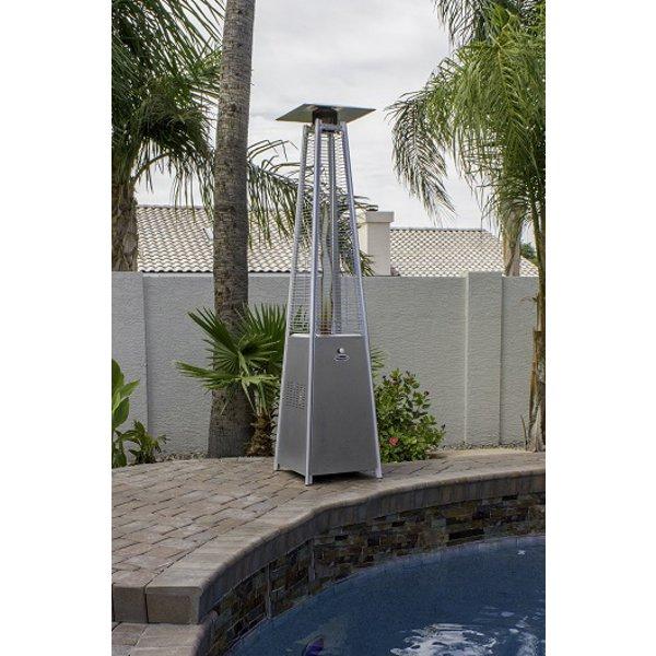 heater for patio umbrella Glass Tube Patio Heater Hammered Bronze