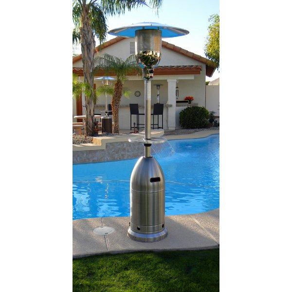 Tall Tapered Stainless Steel Patio Heater With Table Patio Heater