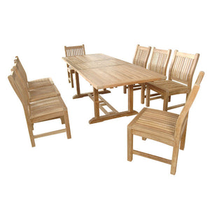 Teak Bahama Sahara 9-Pieces 8' Rectangular Dining Set Dining Set