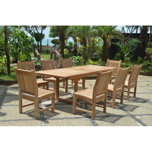 Teak Bahama Sahara 9-Pieces 8' Rectangular Dining Set Dining Set