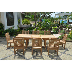 Teak Bahama Sahara 9-Pieces 8' Rectangular Dining Set Dining Set