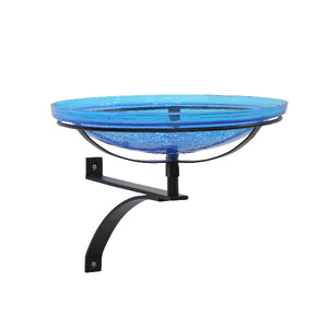 Teal Crackle Glass Birdbath Bowl Birdbath Bowl