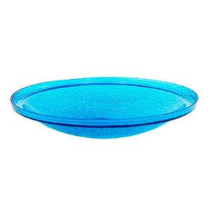 Teal Crackle Glass Birdbath Bowl Birdbath Bowl 14 inch / Hanging Birdbath