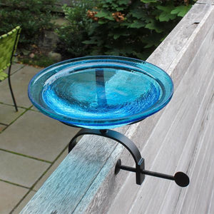 Teal Crackle Glass Birdbath Bowl Birdbath Bowl