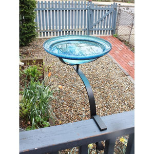 Teal Crackle Glass Birdbath Bowl Birdbath Bowl