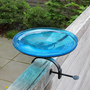 Teal Crackle Glass Birdbath Bowl Birdbath Bowl