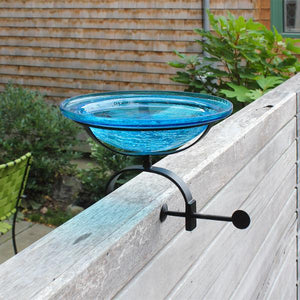 Teal Crackle Glass Birdbath Bowl Birdbath Bowl