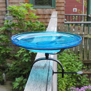 Teal Crackle Glass Birdbath Bowl Birdbath Bowl