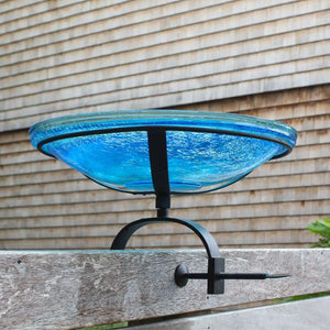 Teal Crackle Glass Birdbath Bowl Birdbath Bowl