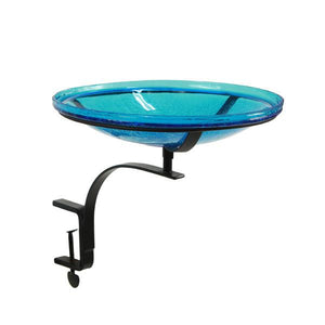 Teal Crackle Glass Birdbath Bowl Birdbath Bowl