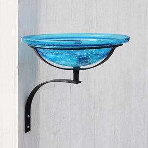 Teal Crackle Glass Birdbath Bowl Birdbath Bowl