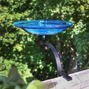 Teal Crackle Glass Birdbath Bowl Birdbath Bowl
