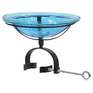 Teal Crackle Glass Birdbath Bowl Birdbath Bowl
