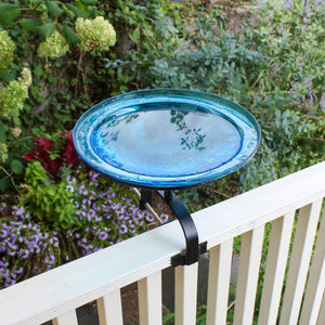 Teal Crackle Glass Birdbath Bowl Birdbath Bowl
