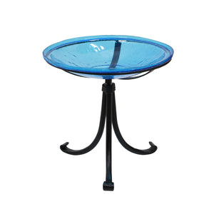 Teal Crackle Glass Birdbath Bowl Birdbath Bowl