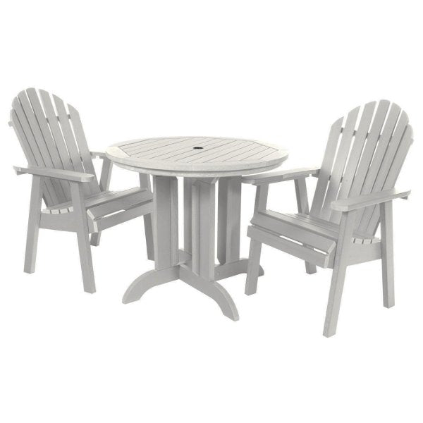The Sequoia Professional Commercial Grade 3 Pc Muskoka Adirondack Bistro Dining Set with 36” Table Dining Set White
