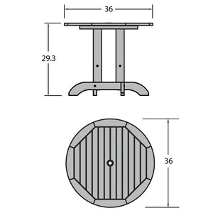 The Sequoia Professional Commercial Grade 36 inch Round Bistro Dining Height Table Dining Height Table