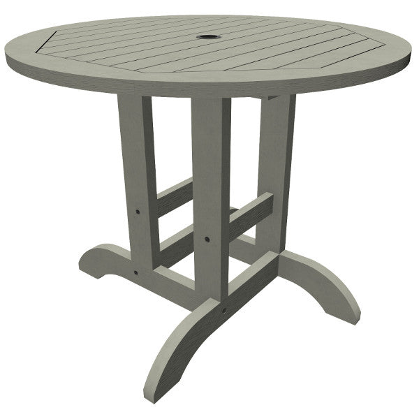 The Sequoia Professional Commercial Grade 36 inch Round Bistro Dining Height Table Dining Height Table Coastal Teak