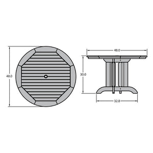 The Sequoia Professional Commercial Grade 48 inch Round Dining Height Table Dining Height Table