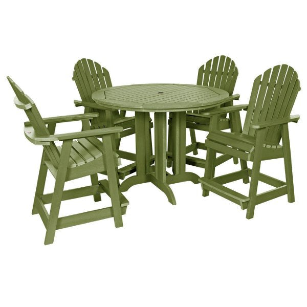 The Sequoia Professional Commercial Grade 5 Pc Muskoka Adirondack Dining Set in Counter Height with 48” Table Dining Set