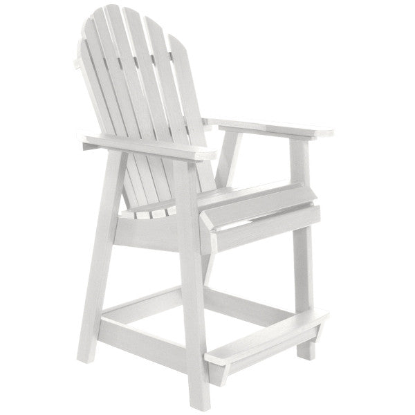 The Sequoia Professional Commercial Grade Muskoka Adirondack Deck Dining Chair in Counter Height White