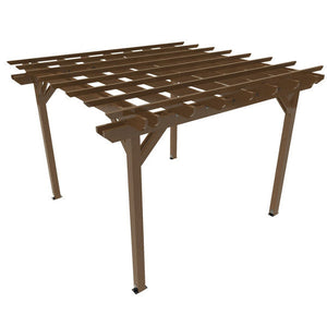 The Sequoia Professional Commercial Grade Ridgecrest 12 x 12 Pergola Pergola Weathered Acorn