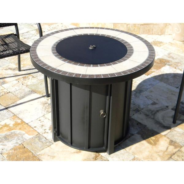Tile Top Round Propane Fire Pit Fire Pits