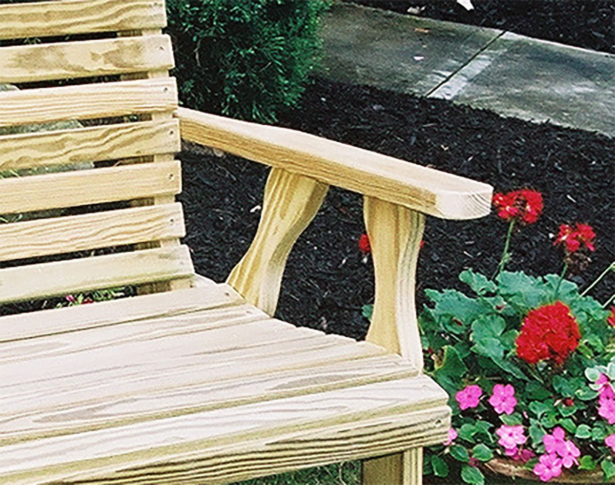 Treated Pine Crossback with Heart Garden Bench Garden Bench