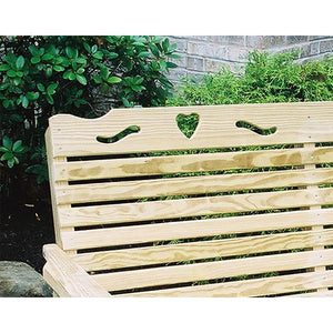 Treated Pine Crossback with Heart Garden Bench Garden Bench