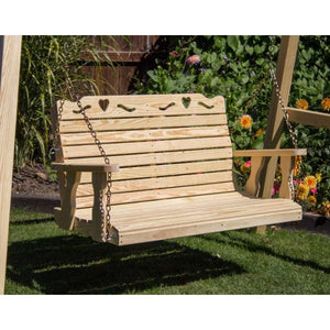Treated Pine Crossback with Heart Porch Swing