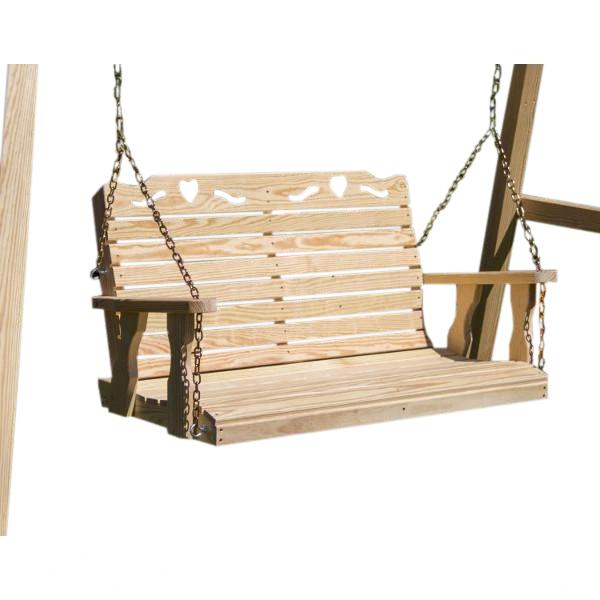 Treated Pine Crossback with Heart Porch Swing