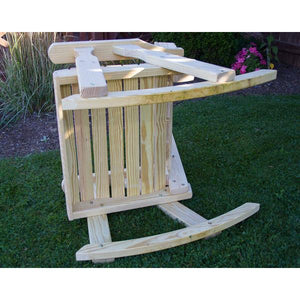 Treated Pine Fanback Rocking Chair w/Rose Design Rocking Chairs
