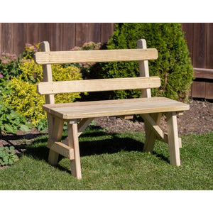 Treated Pine Traditional Garden Bench with Back Garden Bench