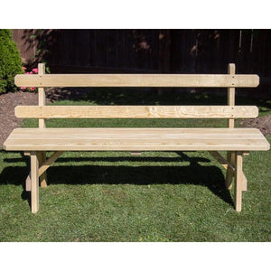 Treated Pine Traditional Garden Bench with Back Garden Bench